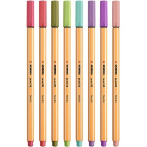 CANETA HIDROGRÁFICA POINT 88 0.4MM C/ 8 CORES NOVAS STABILO