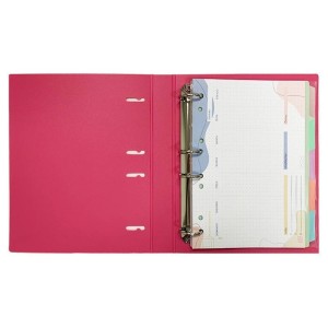 FICHÁRIO 96 FOLHAS E 5 DIV ROSA ESCURO A4 YES