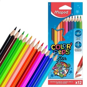 LÁPIS DE COR TRIANGULAR COLOR’PEPS STAR 12 CORES  MAPED