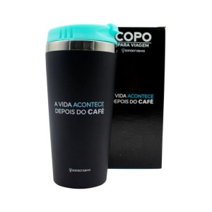 COPO PARA VIAGEM C/ TAMPA 450ML VIDA ACONTECE ZONA CRIATIVA