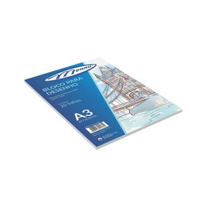 BLOCO DESENHO A3 150G C/ 20 FOLHAS BRANCO MENNO