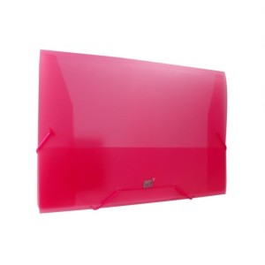 PASTA C/ ELÁSTICO OF FINA TRANSPARENTE VERM. - YES