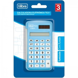 CALCULADORA DE BOLSO ELETRÔNICO TC21 AZUL TILIBRA