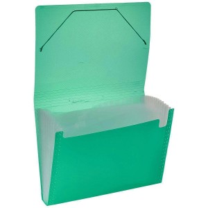 PASTA SANFONADA PLÁSTICA A4 C/ 12 DIVISÓRIAS VERDE POLIBRAS