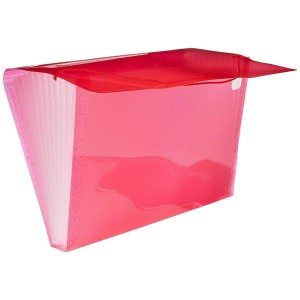 PASTA SANFONADA PLÁSTICA A4 C/ 12 DIV VERMELHA POLIBRAS