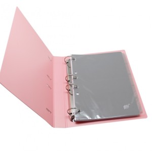 FICHÁRIO ARGOLADO COLEGIAL 96 FOLHAS TONS PASTEL ROSA YES