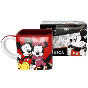 CANECA CUBO 300ML MICKEY E MINNIE ZONA CRIATIVA