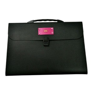 MALETA SANFONADA OF. 12 DIV.-PRETO E ROSA DAC