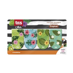 MARCA PÁGINA MAGNÉTICO HOLIC TROPICAL C/4 TRIS