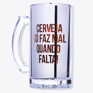 CANECA DE CHOPP ELETROSTÁTICA CERVEJA FAZ MAL 450ML ZONA CRIATIVA
