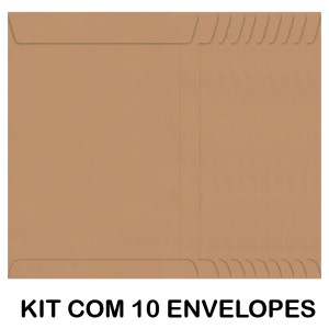 KIT COM 10 ENVELOPE SACO KRAFT 176MMX250MM