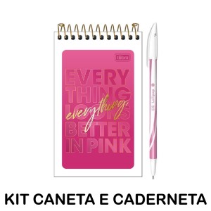 KIT CANETA E CADERNETA