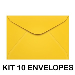 KIT 10 ENVELOPES COLORIDO 72X108MM AMARELO
