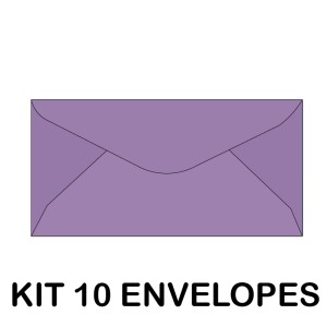 KIT 10 ENVELOPES COLORIDO 114X229MM LILÁS