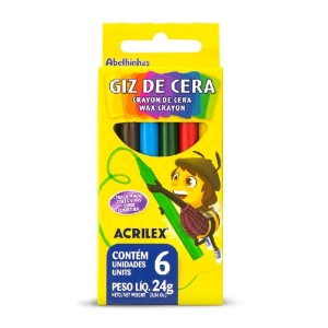 GIZ DE CERA 6 CORES ACRILEX