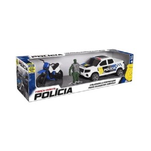 PICK UP RESGATE POLÍCIA COM BONECO E MOTO