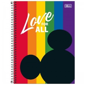 CADERNO ESPIRAL CD UNIV 1M MICKEY RAINBOW 80 FLS TILIBRA