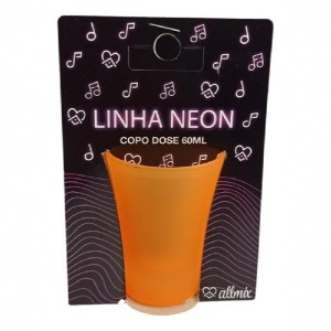 COPO NEON LARANJA VIDRO 60ML