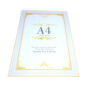 PORTA RETRATO A4 21CMX29,7CM BRANCO