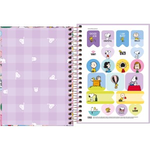 CADERNETA ESPIRAL CD 1/8 SNOOPY 80 FOLHAS TILIBRA