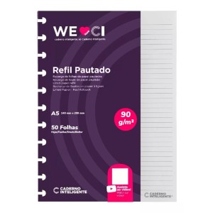 REFIL PAUTADO 90G A5 CADERNO INTELIGENTE