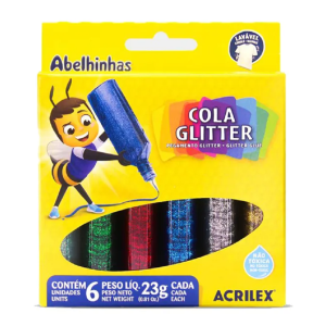 COLA GLITTER 6 CORES ACRILEX