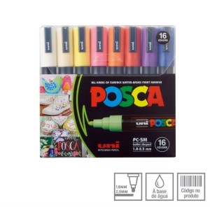 CANETA POSCA PC-5M EST C/ 16 CORES UNI