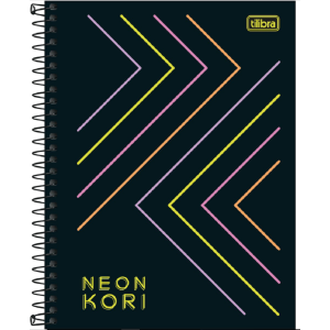CADERNO ESPIRAL CD SEM PAUTA 1M NEON KORI 80 FOLHAS TILIBRA