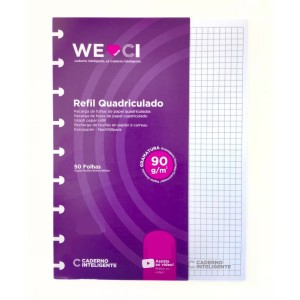 REFIL QUADRICULADO 90G MEDIO CADERNO INTELIGENTE
