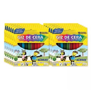 GIZ DE CERA 12 CORES PCT 12 UNIDS ACRILEX