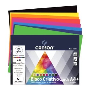 BLOCO COLORIDO CRIATIVO A4+ 120G 8 CORES 32FLS CANSON