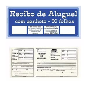 BLOCO DE RECIBO DE ALUGUEL COM CANHOTO 50 FOLHAS TAMOIO