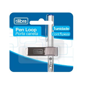 PORTA CANETA PEN LOOP CLIP  PRATA TILIBRA