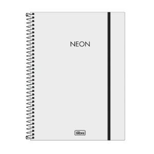 CADERNO ESPIRAL CAPA PLAST UNIV 10M NEON BRANCO 160F TILIBRA