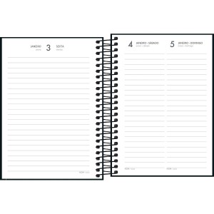 AGENDA ESPIRAL DIÁRIA PEPPER PRETA TILIBRA