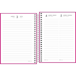 AGENDA ESPIRAL DIARIA PEPPER ROSA M4 TILIBRA