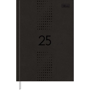 AGENDA EXECUTIVA PRÁTIKA COSTURADA DIÁRIA PRETA M6 TILIBRA