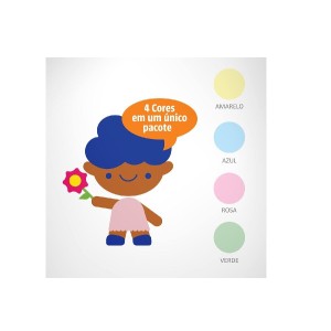 PAPEL SULFITE A4 COLORIDO 75G 4 CORES 100FLS  CHAMEQUINHO