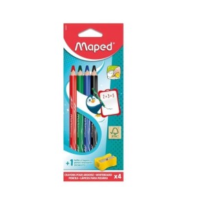 LAPIS MARCADOR QUADRO BRANCO MARKER PEPS WOO 4 CORES MAPED 