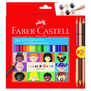 LÁPIS DE COR 24+3 CARAS E CORES FABER-CASTELL