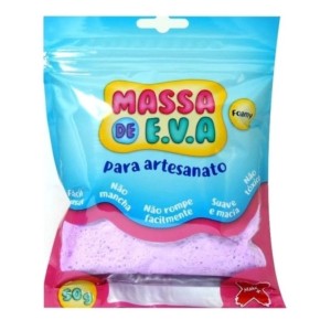 MASSA DE E.V.A FOAMY PARA ARTESANATO 50G ROXO MAKE+