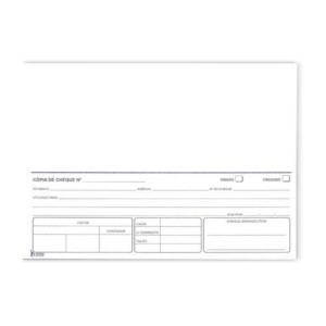 BLOCO DE CÓPIA DE CHEQUE BRANCA C/ 50 FOLHAS TAMOIO