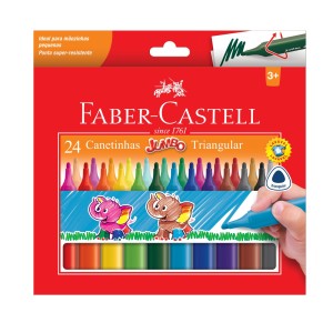 CANETA HIDROGRAFICA JUMBO TRIANGULAR 24 CORES FABER-CASTELL