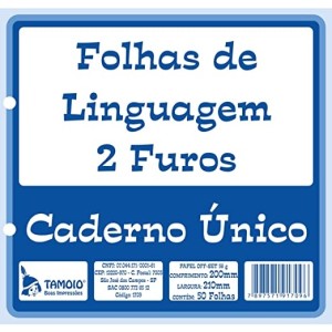 BLOCO FOLHAS DE LINGUAGEM 2 FUROS 50 FOLHAS TAMOIO