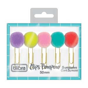 CLIPS POMPOM 50MM 5 UNIDADES TILIBRA