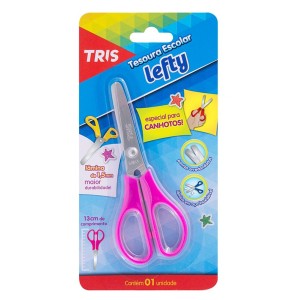 TESOURA ESCOLAR 13CM LEFTY CANHOTO TRIS