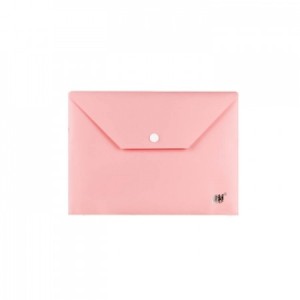 PASTA C/ BOTÃO HORIZONTAL A5 ROSA PASTEL YES