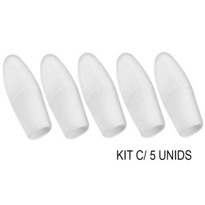 KIT 5 BORRACHA PONTEIRA BRANCA TRIS