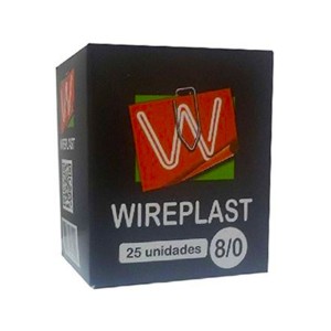 CLIPS PARA PAPEL 8/0 COM 25 UNIDADES WIREPLAST