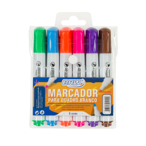 CANETA MARCADOR QUADRO BRANCO 6 UNIDS BRW